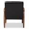Baxton Studio Sorrento Black Faux Leather Upholstered Wooden Lounge Chair 122-6764 - alternate 2